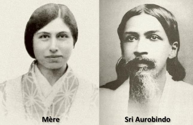 Aurobindo Ghosh - Mirra Alfassa (Mirra Richard or the Mother) (left) and Sri Aurobindo (right).