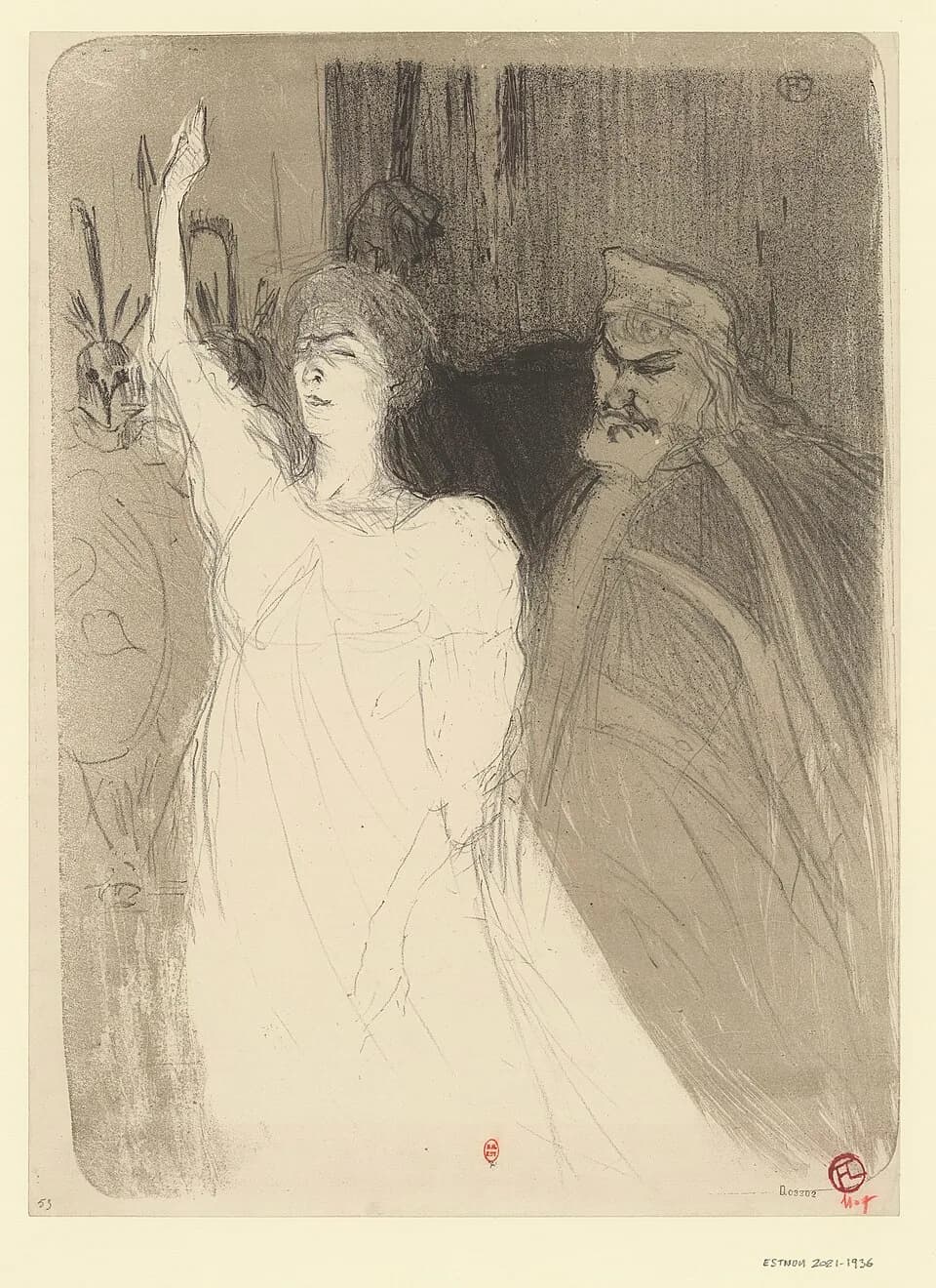 Henri de Toulouse-Lautrec - Sujet : Bartet, Julia (1854-1941) -- Portraits
Mounet-Sully (1841-1916) -- Portraits
Sophocle (0496?-0406 av. J.-C.). Antigone
Actrices -- France -- 1870-1914
Acteurs -- Fr