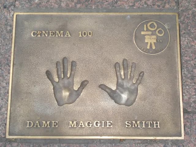 Maggie Smith - Maggie Smith handprints in Leicester Square WC2 Dame Margaret Natalie Smith (b.1934) - Actor