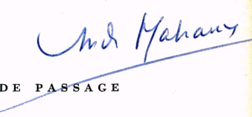 André Malraux - Signature d'André Malraux, scan d'après livre dédicacé.
This signature is believed to be ineligible for copyright and therefore in the public domain because it falls below the requir