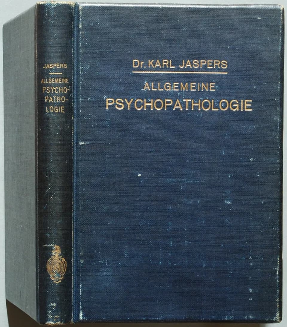 Karl Jaspers - Jaspers, Karl: Allgemeine Psychopathologie. Ein Leitfaden für Studierende, Ärzte und Psychologen.
Berlin: J. Springer 1913, 338 Seiten + 1 Blatt Verlagsanzeigen. Erstausgabe.