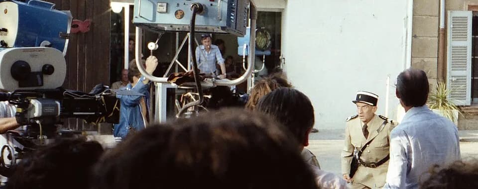 Louis de Funès - Louis de Funès during the shooting of the french movie The Gendarme and the Creatures from Outer Space. Saint-Tropez, 1978.