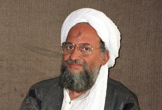 Ayman al-Zawahiri - Osama bin Laden sits with his adviser Dr. Ayman al-Zawahiri during an interview with Pakistani journalist Hamid Mir. Hamid Mir took this picture during his third and last interview