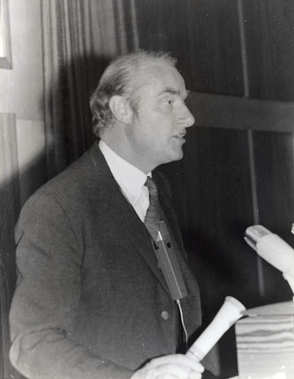 Francis Crick - Francis Crick lecturing in Mainz, Germany.