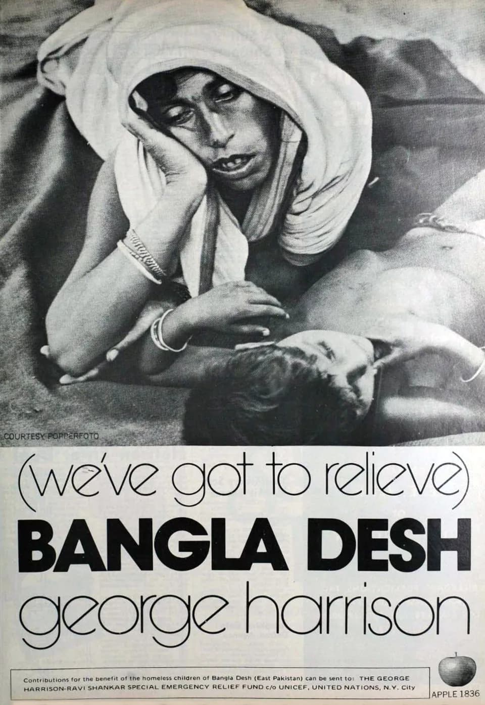 Ravi Shankar - Trade ad for George Harrison's single "Bangla Desh".