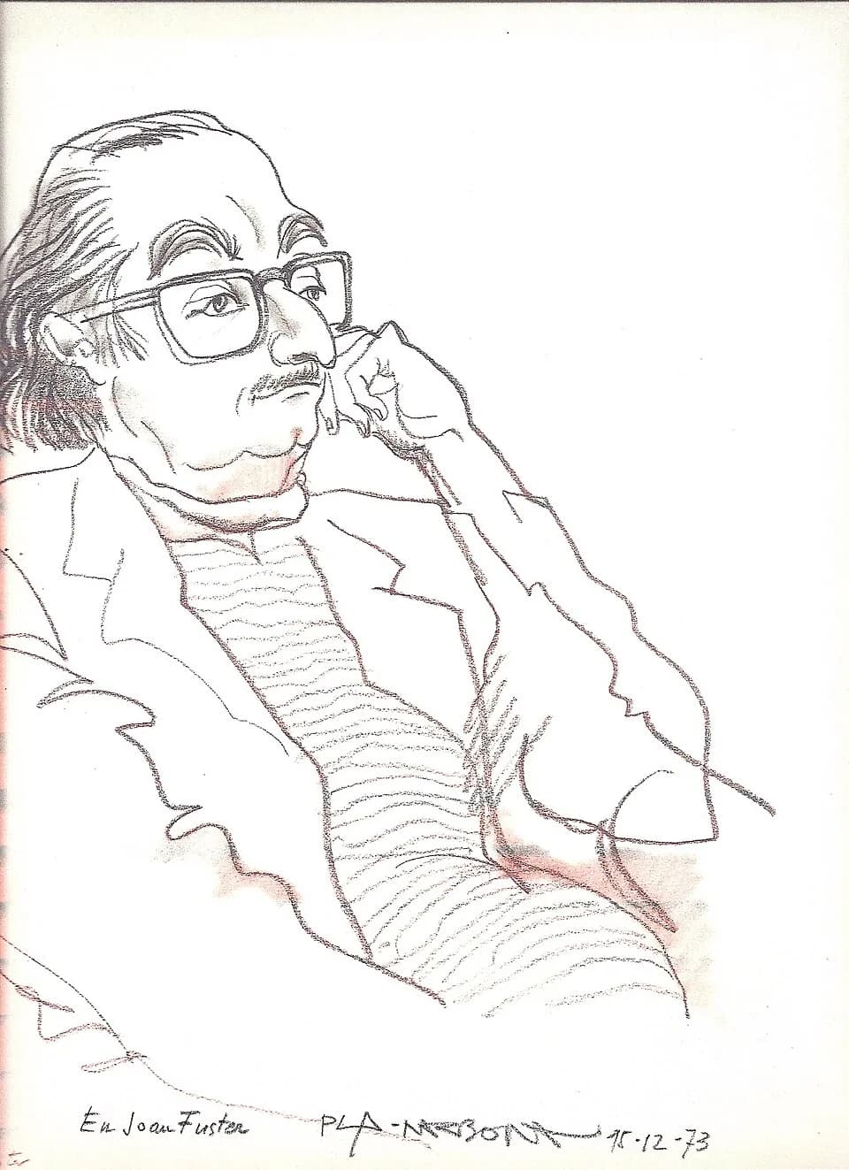 Joan Fuster - Retrat de Joan Fuster per Josep Pla-Narbona