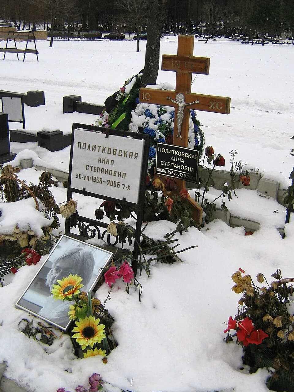 Anna Politkovskaya - Grave of Anna Politkovskaya on the Troekurovskoye Cemetery in Moscow