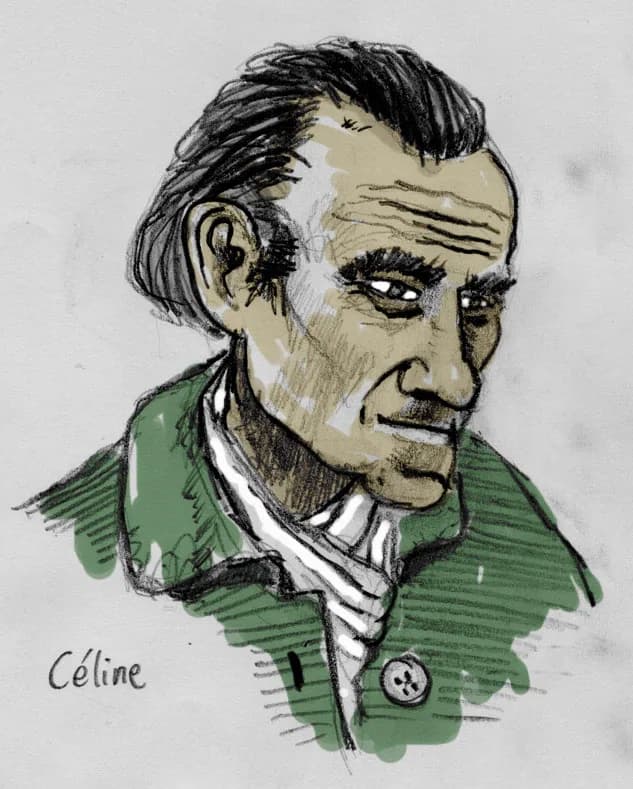 Louis-Ferdinand Céline - Drawing. The french writer Louis-Ferdinand Céline