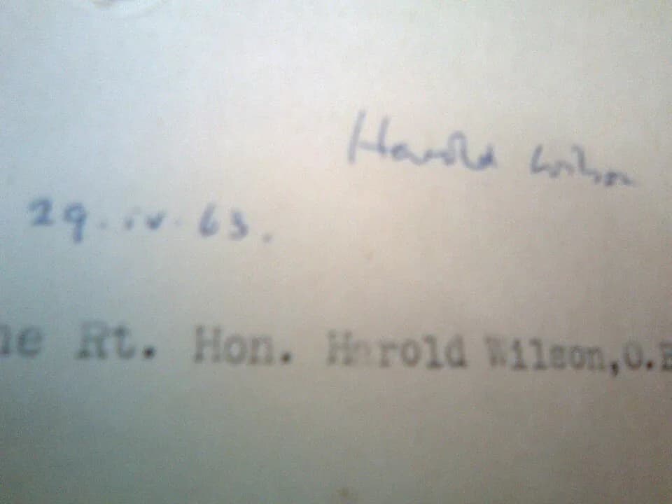 Harold Wilson - Autograph of Harold Wilson