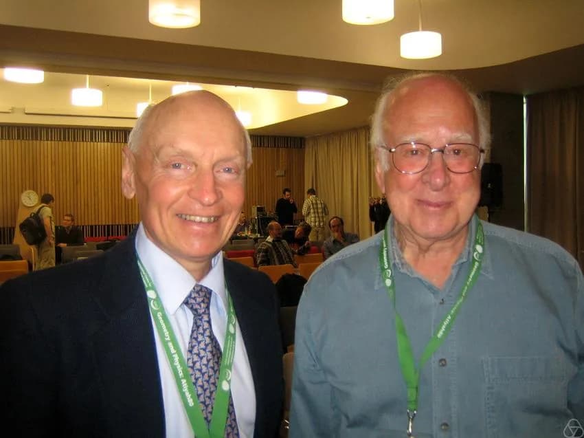 Peter Higgs - David Wallace (* 1945) and Peter Higgs (* 1929)