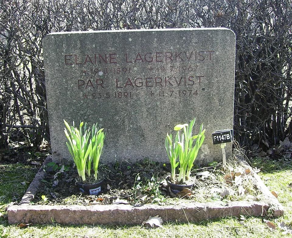 Pär Lagerkvist - Picture of Per Lagerkvist's grave at Lidingö kyrkogård