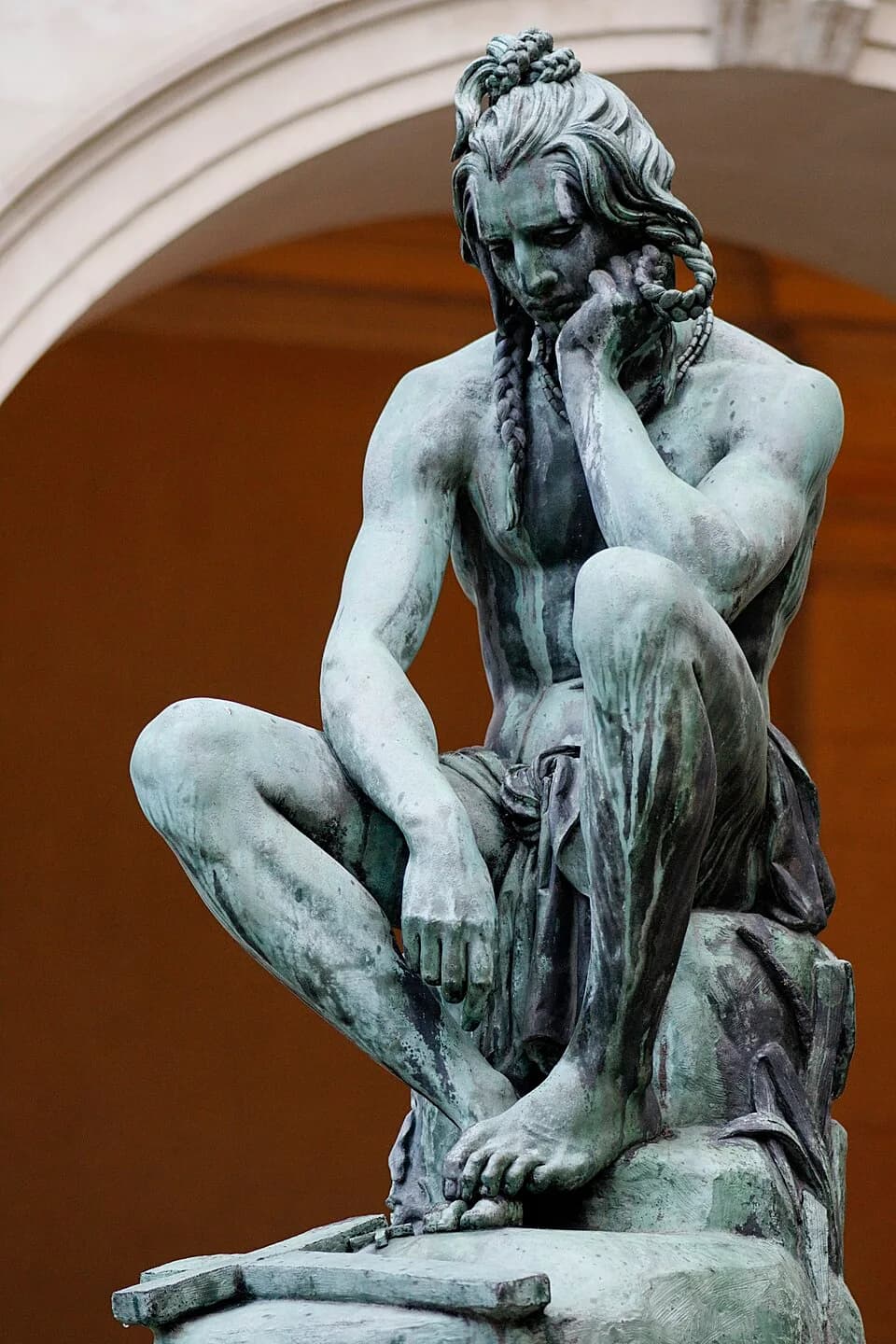 François-Auguste-René de Chateaubriand - Chactas Meditating on Atala's Tomb, bronze, 1836.