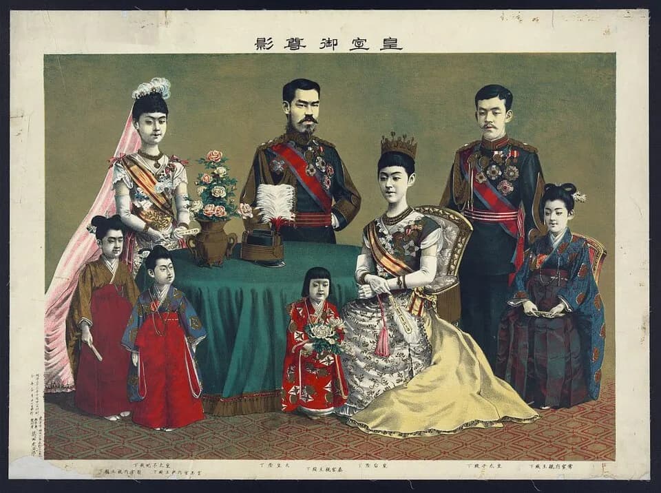 Emperor Meiji - Emperor Meiji and his family