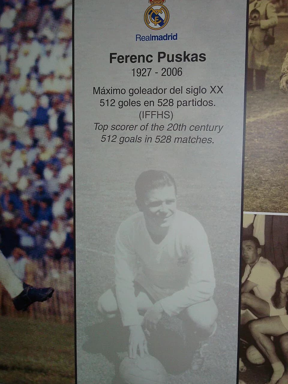 Ferenc Puskás - Ferenc Puskas in Real Madrids hall of fame