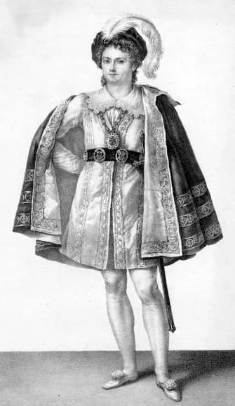Pierre Beaumarchais - French actor Pierre-Marie-Nicolas Michelot (1786-1856) as Count Almaviva in The Barber of Seville by Pierre Augustin Caron de Beaumarchais.