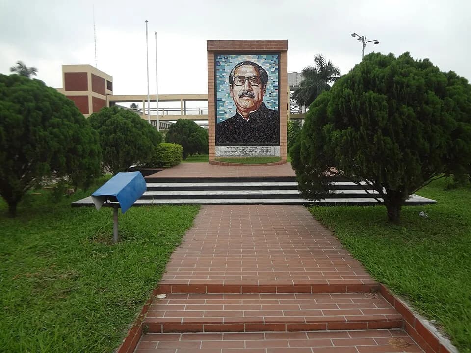 Sheikh Mujibur Rahman - The Bangabandhu Mural is situated in front of the administration building.