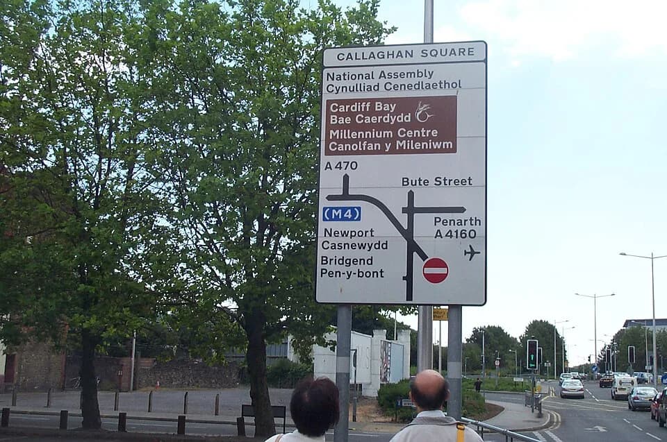 James Callaghan - Callaghan Square sign Cardiff Caerdydd 200507.jpg