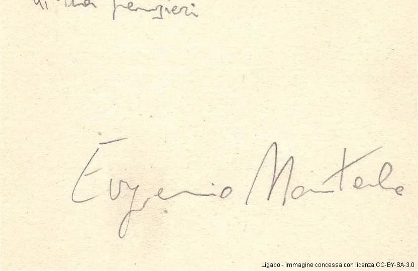 Eugenio Montale - Firma di Eugenio Montale su documento autografo