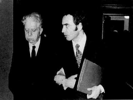 Eugenio Montale - Riccardo Campa (right) with Nobel prize Eugenio Montale (1971)