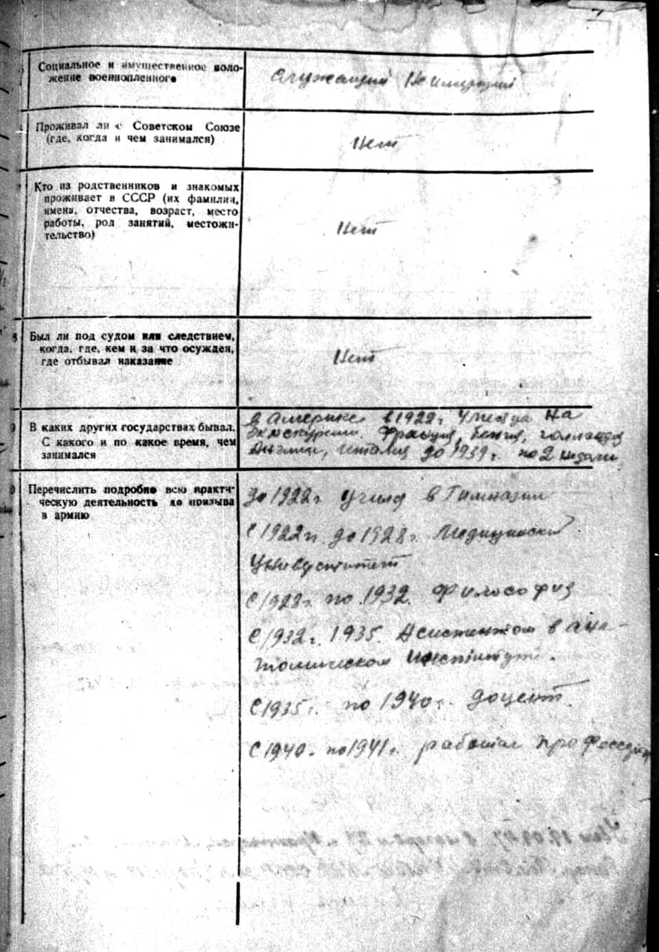 Konrad Lorenz - Fotografie Konrada Lorenze okopírovaná z dokumenů, nalezených v ruském zajateckém táboře z Druhé světové války. Pokud někdo můžete rozluštit, co je tam napsané rukou, ocením to.