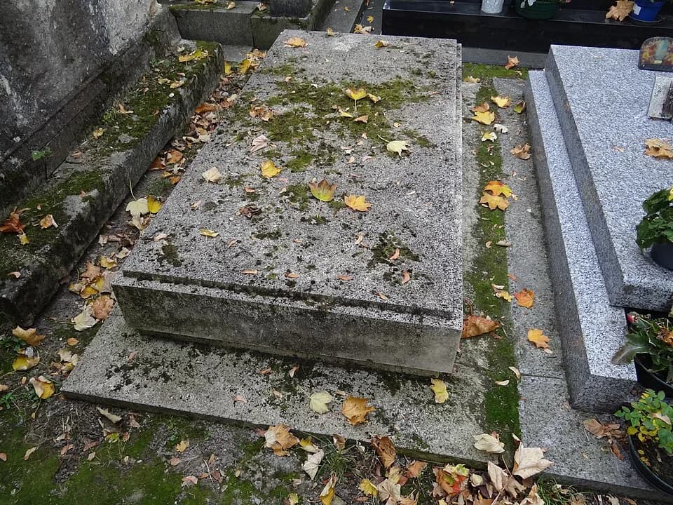 Claude Simon - La tombe de l'écrivain Claude Simon, prix Nobel de littérature en 1985, au cimetière de Montmartre à Paris. (Division 25)
