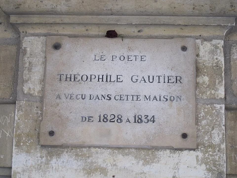 Théophile Gautier - Hôtel de Fourcy, Place des Vosges, Paris - plaque