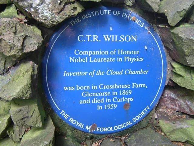 Charles Thomson Rees Wilson - Blue plaque for a Nobel prize winner Wilson spent a few weeks as a volunteer observer at the meteorological observatory on Ben Nevis summit in 1894. On returning to Cambr