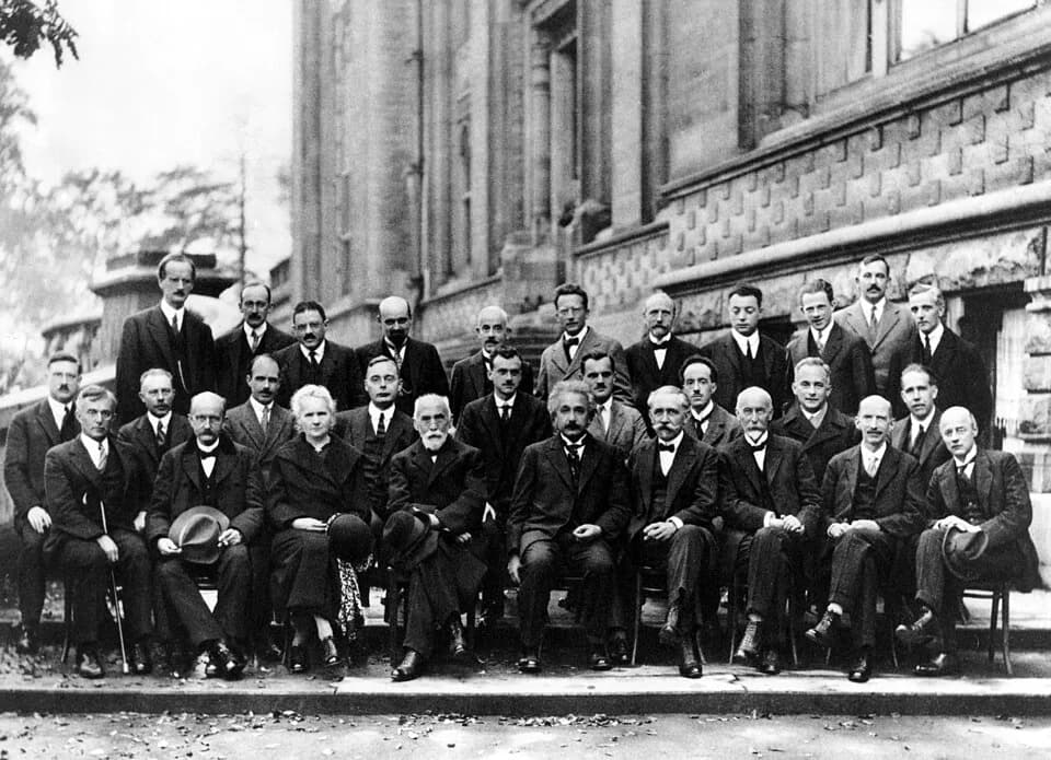 Charles Thomson Rees Wilson - 1927 Solvay Conference on Quantum Mechanics. Photograph by Benjamin Couprie, Institut International de Physique Solvay, Brussels, Belgium.
From back to front and from lef