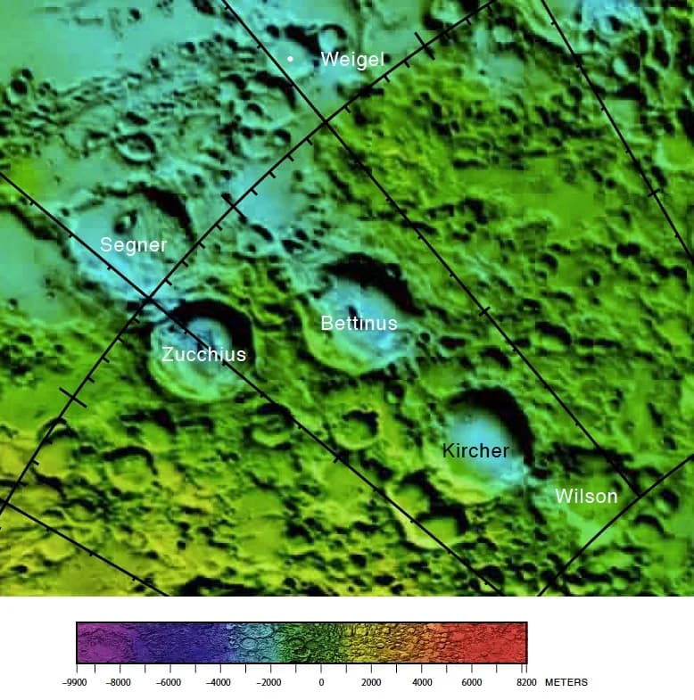 Charles Thomson Rees Wilson - Part of the USGS south pole area lunar chart.
