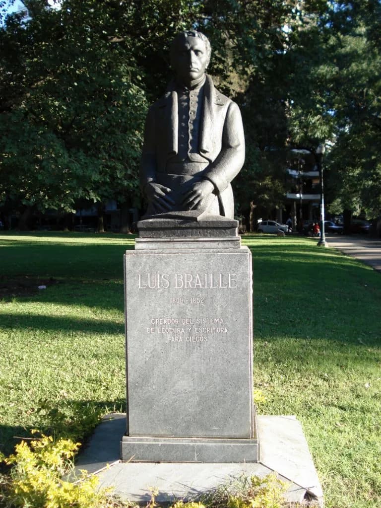 Louis Braille - Busto de Luis Braille en la Ciudad de Buenos Aires, Argentina.