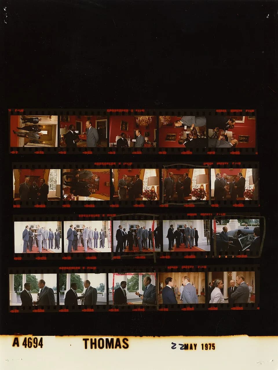 Léopold Sédar Senghor - The photo contact sheet, identified as A4694 by the White House Photographic Office (WHPO), is housed at the Gerald R. Ford Presidential Library, a branch of the National Archi