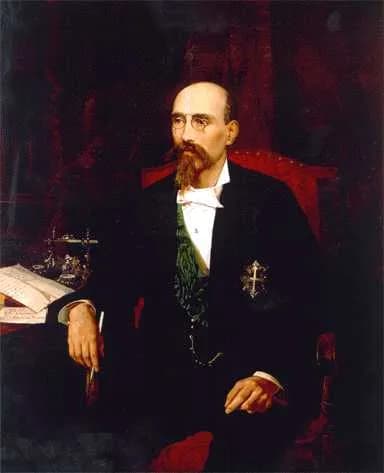 José Echegaray - Retrato del politico y escritor español José Echegaray y Eizaguirre (1832-1916), que también fue ingeniero, dramaturgo, político y matemático y hermano del comediógrafo Miguel Echegar