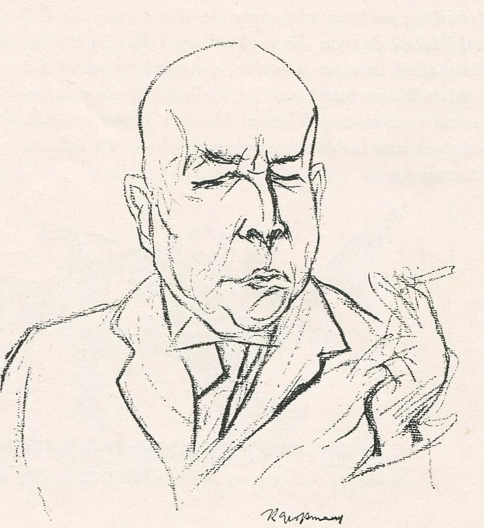 Oswald Spengler - Oswald Spengler, Zeichnung von Rudolf Großmann 1922