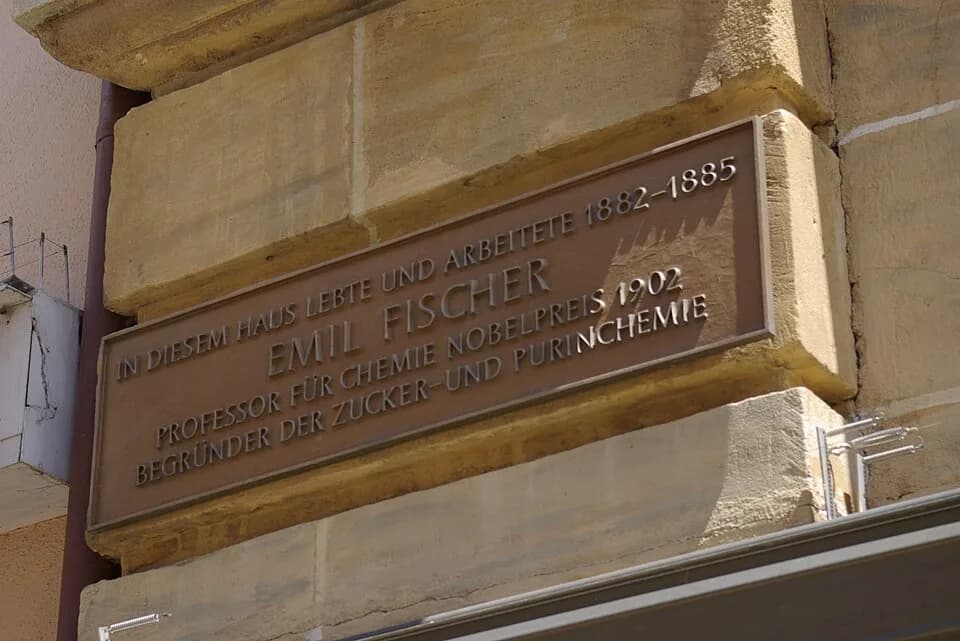 Emil Fischer - Gedenktafel für Emil Fischer in Erlangen (Haupstraße 26)