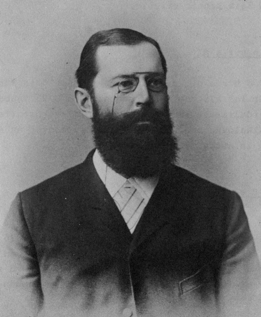 Emil Fischer - Hermann Emil Fischer (* 9. Oktober 1852 in Euskirchen; † 15. Juli 1919 in Berlin), als neuer Lehrstuhlinhaber am Chem. Institut in Würzburg, Maxstraße (1885-1892).