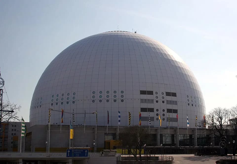 Avicii Avicii - Ericsson Globe Arena in Johanneshov, Stockholm, Sweden. Picture taken from northeast. Riksväg 73 in front of the arena.