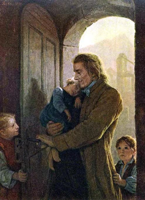 Johann Heinrich Pestalozzi - Heinrich Pestalozzi und die Waisenkinder von Stans (1870) - Albert Anker.jpg