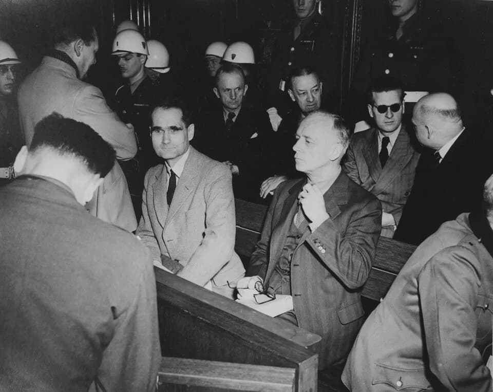 Karl Dönitz - The defendants in the dock at nuremberg 3.jpg