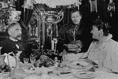 Stéphane Mallarmé - Méry Laurent (French actress, †1900), Stéphane Mallarmé (French poet, †1898) and Méry Laurent's servant Élisa Sosset.