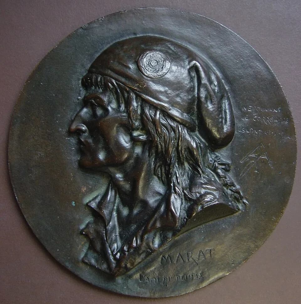 Jean-Paul Marat - Jean-Paul Marat, rilievo in bronzo, diam. 20 cm., collezione privata
