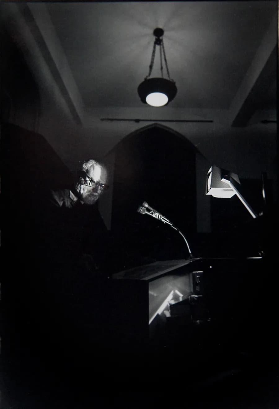 Abdus Salam - Abdus Salam, professor of theoretical physics at the Imperial College, London and winner of the 1979 Nobel Prize in Physics, lectures at the University of Chicago's Oriental Institute.