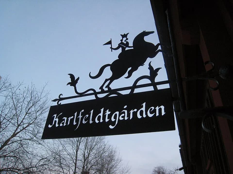 Erik Axel Karlfeldt - Sign at Sångs, Karlfeldtgården, village Sjugare, Dalarna, Sweden