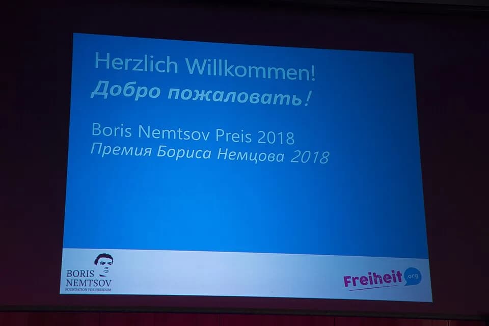 Boris Nemtsov - Verleihung des Boris Nemzow Preises am 20. Juni 2018 in Bonn an Nadezhda Mityushkina