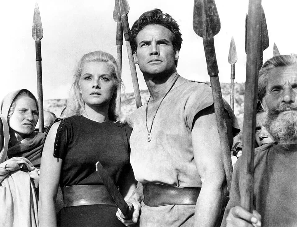 Sergio Leone - Duel of the Titans (1961). Steve Reeves and Virna Lisi. Original Press Photo. Printed 1969.