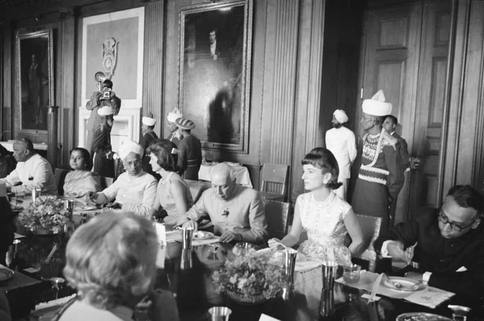 Sarvepalli Radhakrishnan - First Lady Jacqueline Kennedy attends a luncheon in her honor at Rashtrapati Bhavan, official residence of the President of India Dr. Rajendra Prasad, in New Delhi, India. S