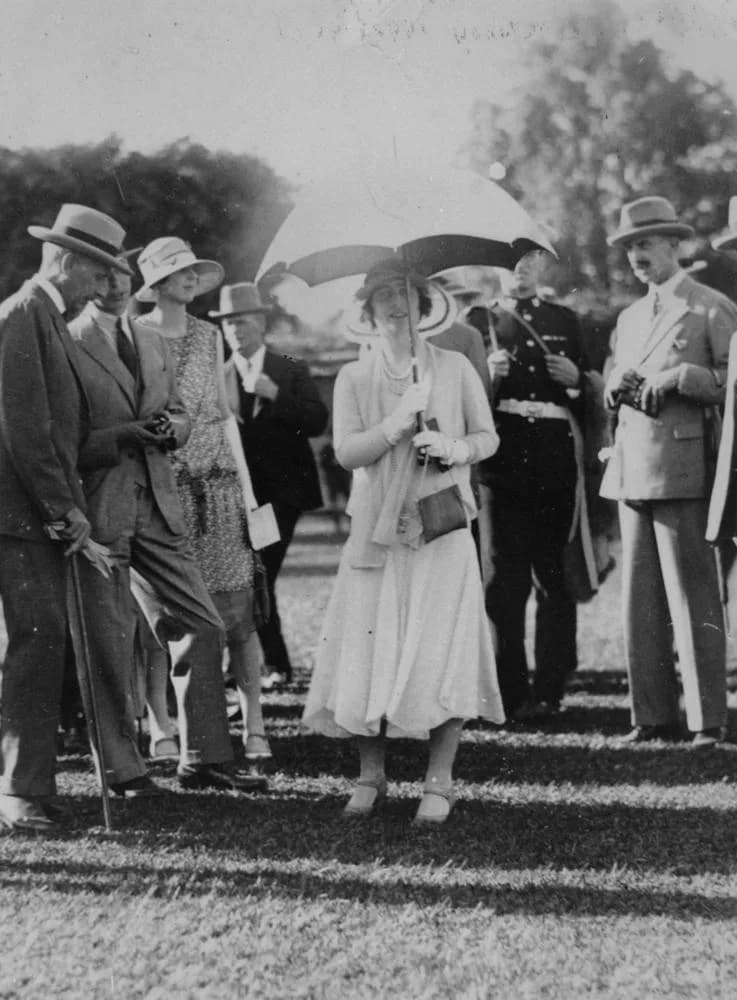 Queen Elizabeth the Queen Mother - Duke and Duchess of York visiting Beaudesert, 1927.