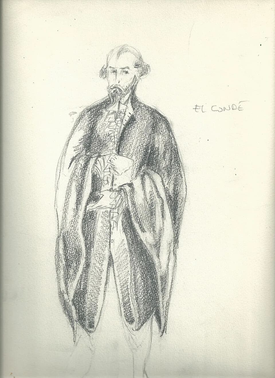 Italo Calvino - Elena Mannini, bozzetto originale per costume de Il barone rampante di Italo Calvino, per la regia di Armando Pugliese (1971). Matita su carta. Scansione dall'archivio Mannini-Dall'Ort