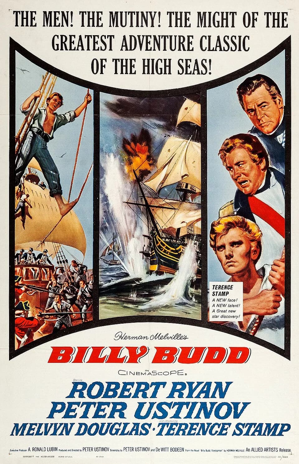 Peter Ustinov - Theatrical poster for the film Billy Budd (1962)
