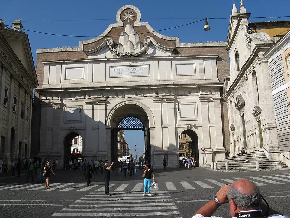 Christina of Sweden - Porta del Popolo,  Bernini decorated the inner face.