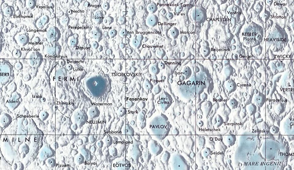 Johannes Stark - Cráter lunar Fesenkov. Localización. (Mapa Misión Clementine)